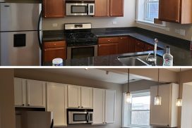 Kitchen cabinets refinishing. Cabinets painter. Chicago painter. Painting contractor"