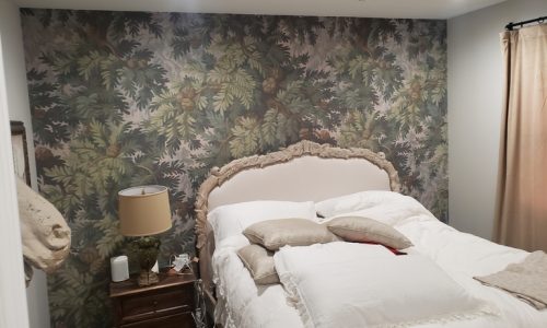 Chicago wallpaper accent wall installation